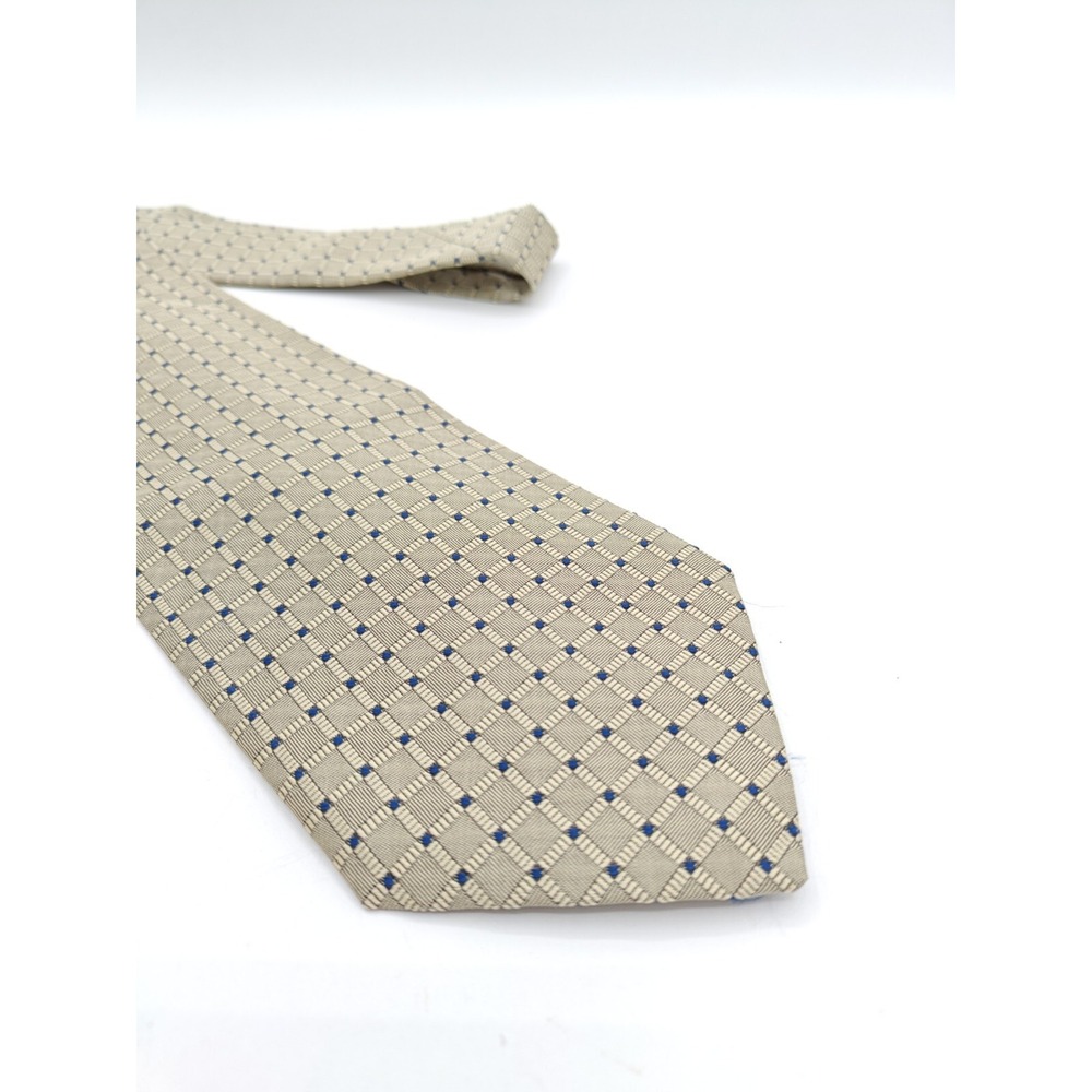 Robert Talbott Silk Tie Mens Pewter Check USA Woven Designer Necktie 56x4